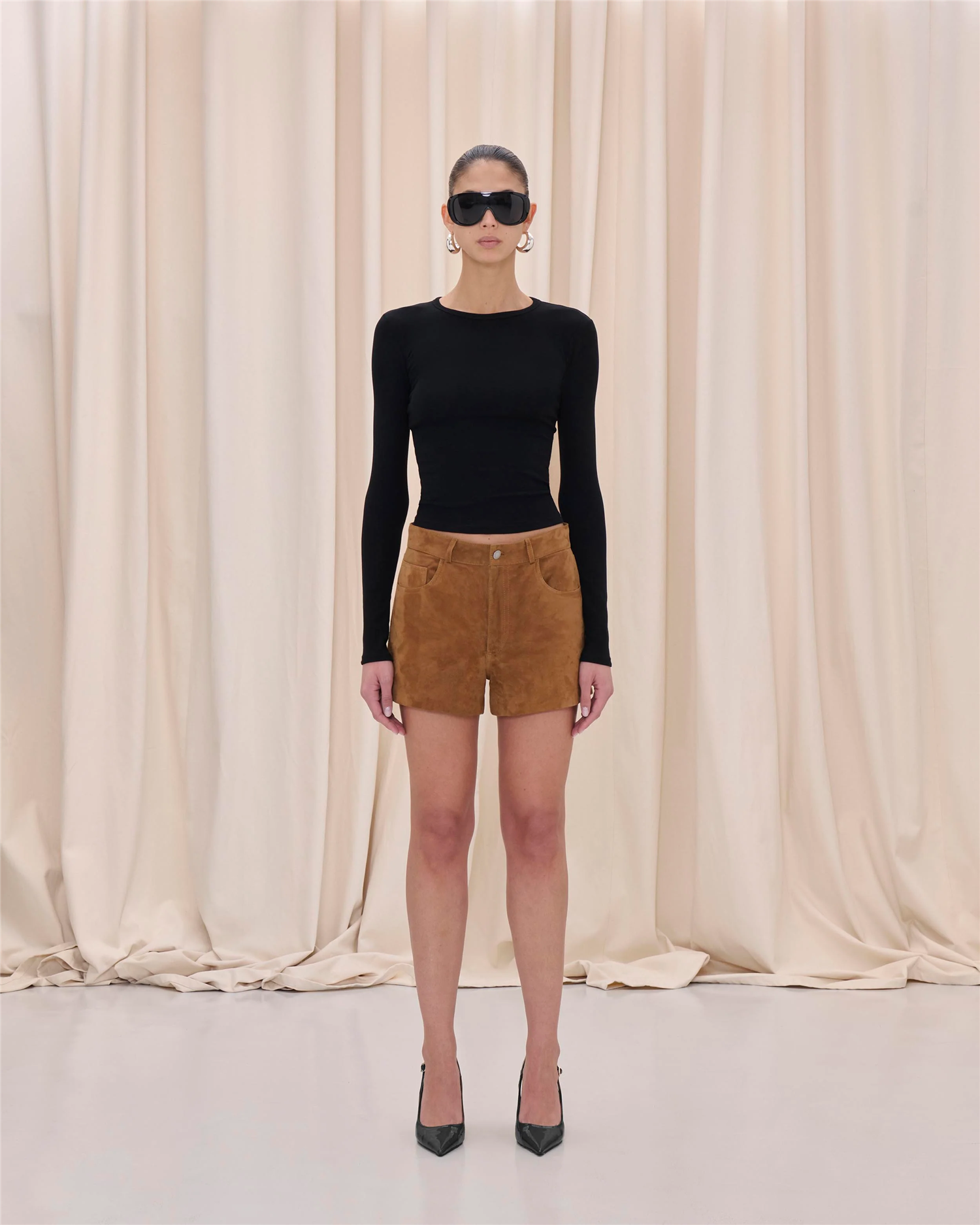 Brit Suede Shorts Chocolate Shorts